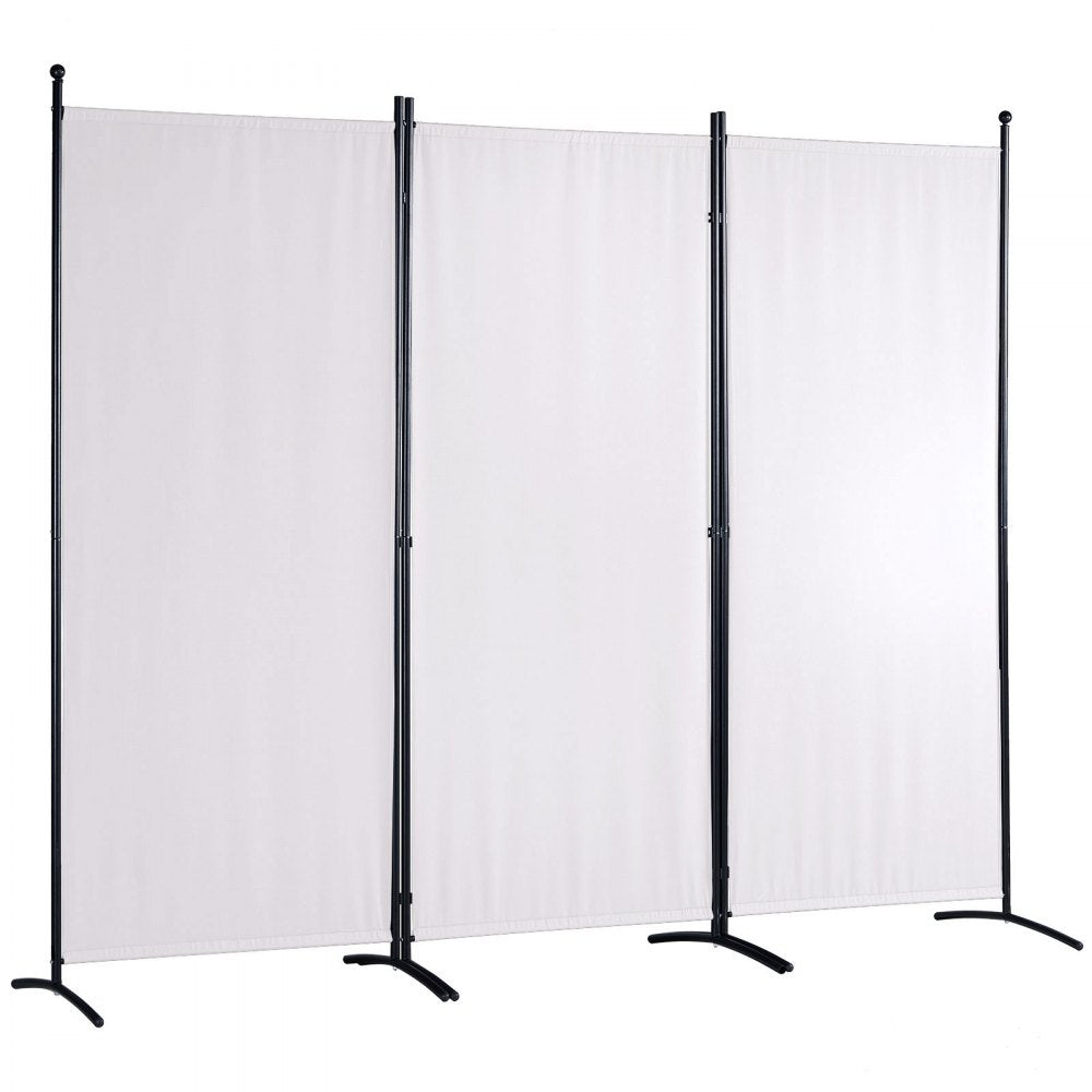 VEVOR Room Divider, 6.1 ft Room Dividers and Folding Privacy Screens (3-panel), Fabric Partition Room Dividers for Office, Bedroom, Dining Room, Study, Freestanding, White