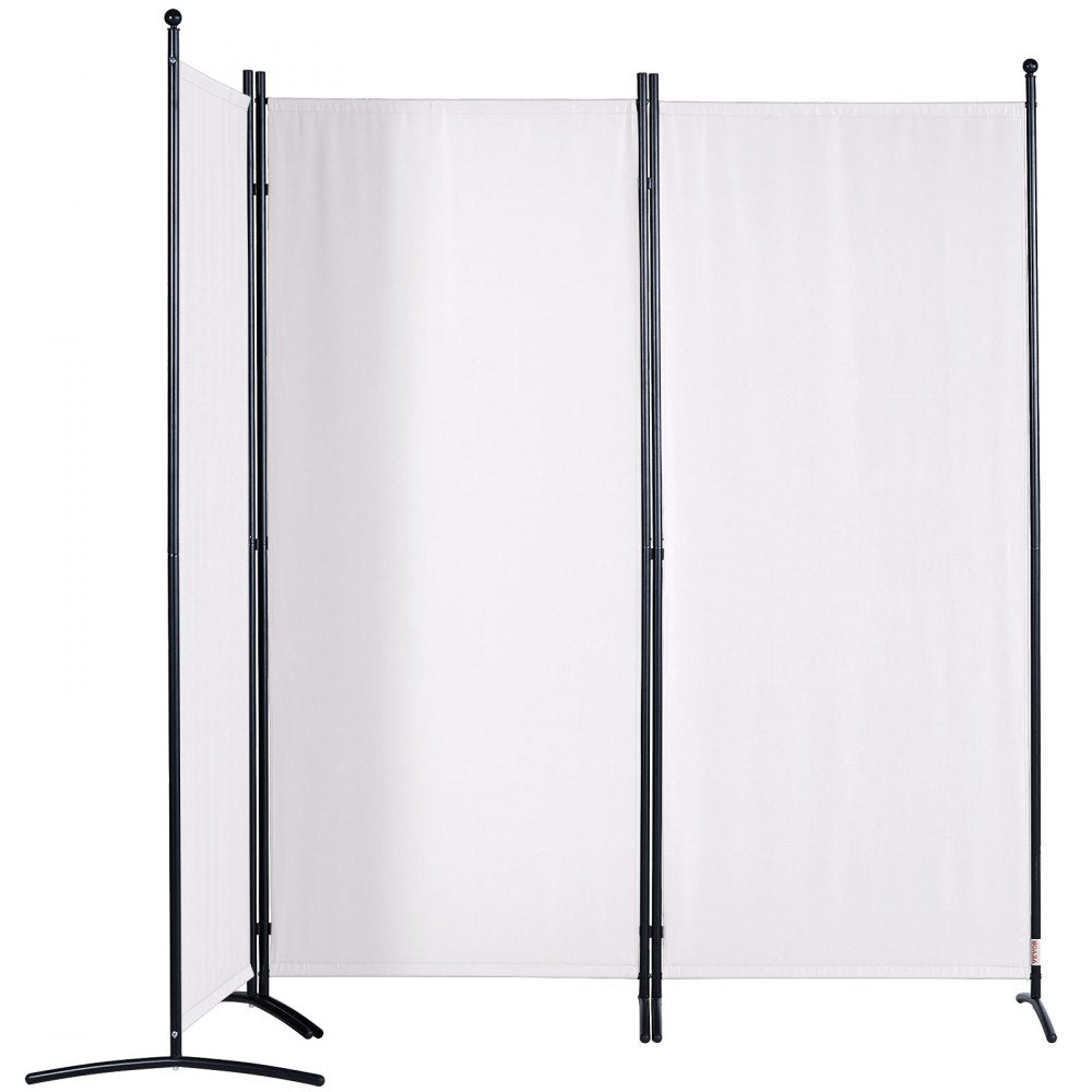 VEVOR Room Divider, 6.1 ft Room Dividers and Folding Privacy Screens (3-panel), Fabric Partition Room Dividers for Office, Bedroom, Dining Room, Study, Freestanding, White