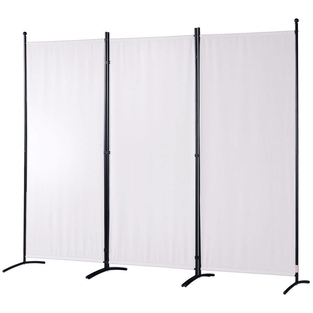 VEVOR Room Divider, 6.1 ft Room Dividers and Folding Privacy Screens (3-panel), Fabric Partition Room Dividers for Office, Bedroom, Dining Room, Study, Freestanding, White