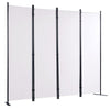 VEVOR Room Divider, 5.6 ft Room Dividers and Folding Privacy Screens (4-panel), Fabric Partition Room Dividers for Office, Bedroom, Dining Room, Study, Freestanding, White