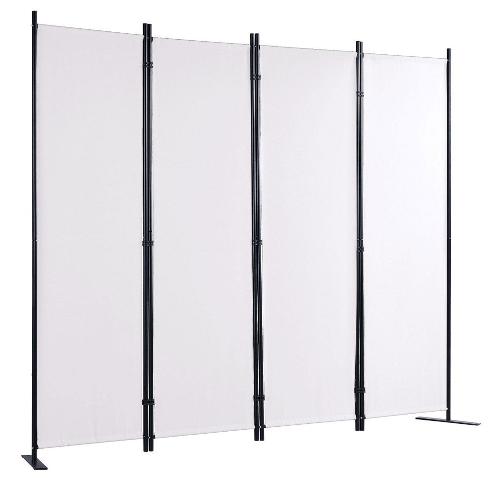 VEVOR Room Divider, 5.6 ft Room Dividers and Folding Privacy Screens (4-panel), Fabric Partition Room Dividers for Office, Bedroom, Dining Room, Study, Freestanding, White