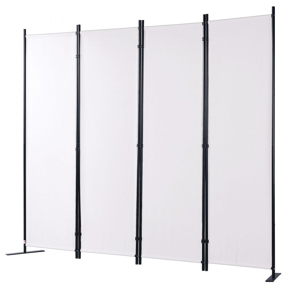 VEVOR Room Divider, 5.6 ft Room Dividers and Folding Privacy Screens (4-panel), Fabric Partition Room Dividers for Office, Bedroom, Dining Room, Study, Freestanding, White