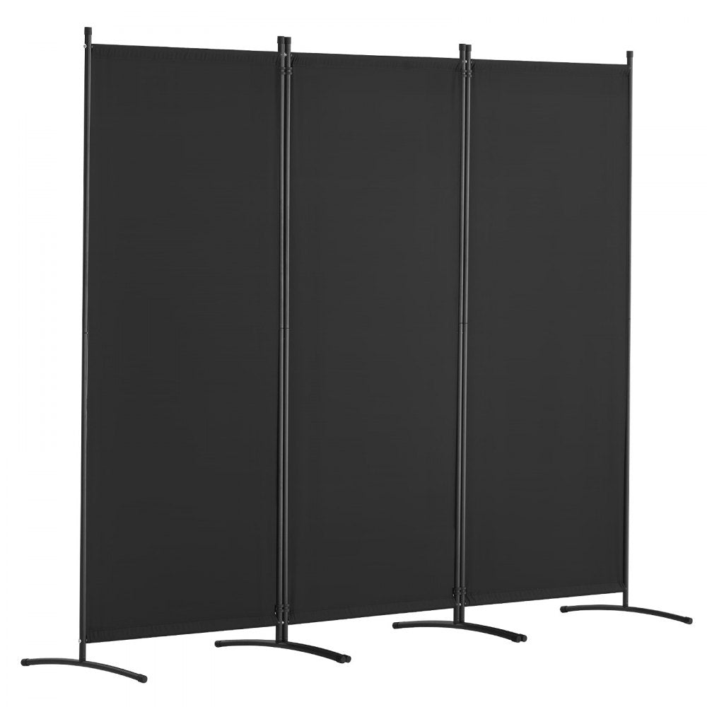 VEVOR Room Divider, 3 Panel Room Dividers and Folding Privacy Screens, Fabric Partition Room Dividers for Office, Bedroom, Dining Room, Study, Freestanding, Black