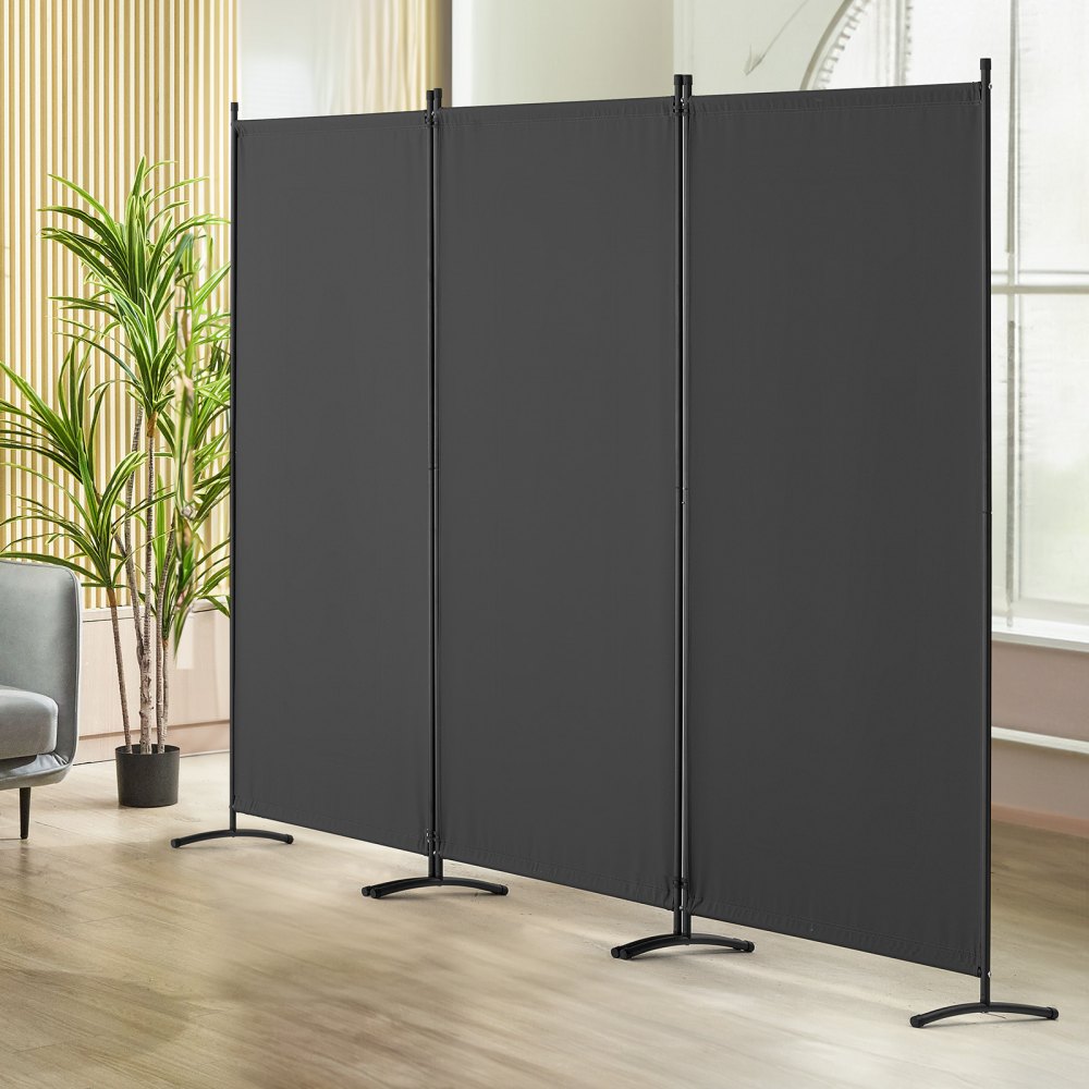 VEVOR Room Divider, 3 Panel Room Dividers and Folding Privacy Screens, Fabric Partition Room Dividers for Office, Bedroom, Dining Room, Study, Freestanding, Gray