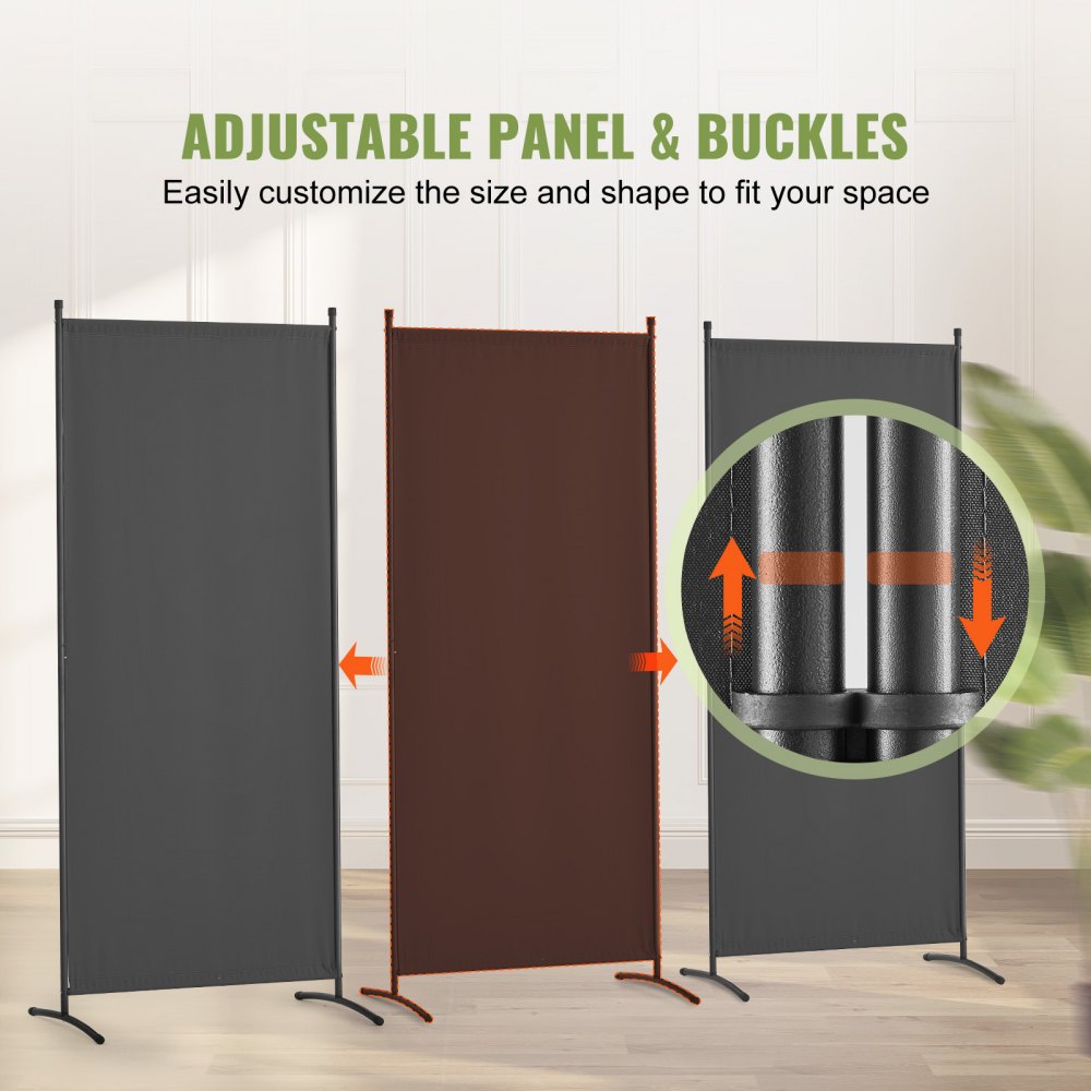 VEVOR Room Divider, 3 Panel Room Dividers and Folding Privacy Screens, Fabric Partition Room Dividers for Office, Bedroom, Dining Room, Study, Freestanding, Gray
