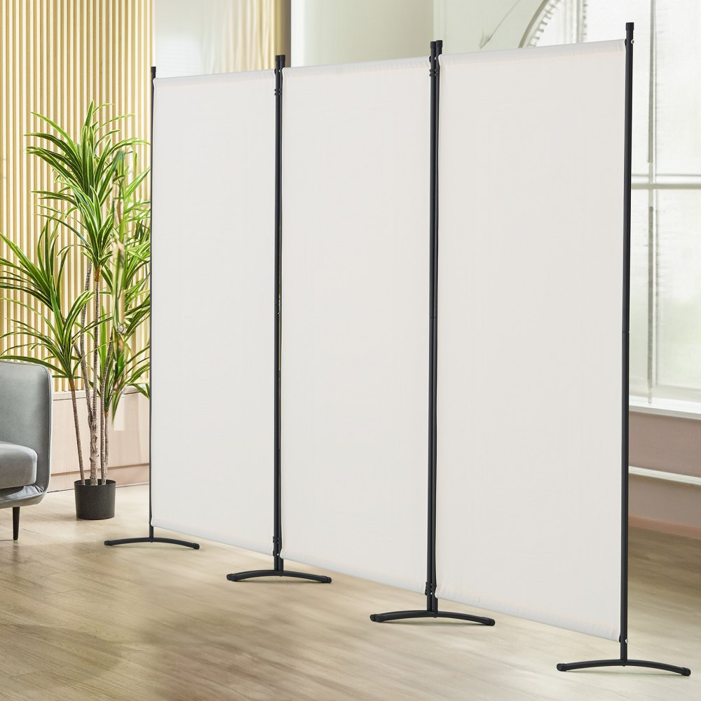 VEVOR Room Divider, 3 Panel Room Dividers and Folding Privacy Screens , Fabric Partition Room Dividers for Office, Bedroom, Dining Room, Study, Freestanding, White