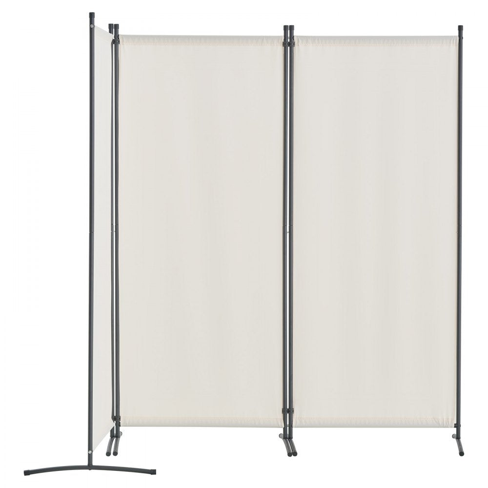 VEVOR Room Divider, 3 Panel Room Dividers and Folding Privacy Screens , Fabric Partition Room Dividers for Office, Bedroom, Dining Room, Study, Freestanding, White