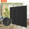 VEVOR Room Divider,  4 Panel Room Dividers and Folding Privacy Screens, Fabric Partition Room Dividers for Office, Bedroom, Dining Room, Study, Freestanding, Black