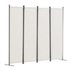 VEVOR Room Divider,  4 Panel Room Dividers and Folding Privacy Screens, Fabric Partition Room Dividers for Office, Bedroom, Dining Room, Study, Freestanding, White