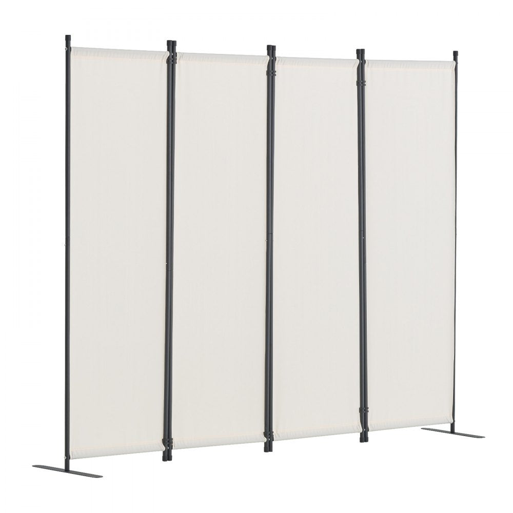 VEVOR Room Divider,  4 Panel Room Dividers and Folding Privacy Screens, Fabric Partition Room Dividers for Office, Bedroom, Dining Room, Study, Freestanding, White