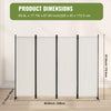 VEVOR Room Divider,  4 Panel Room Dividers and Folding Privacy Screens, Fabric Partition Room Dividers for Office, Bedroom, Dining Room, Study, Freestanding, White