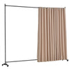 VEVOR Room Divider, Portable Panel Room Divider with Wheels Curtain Divider Stand, Freestanding Room Divider Privacy Screen for Office, Bedroom, Dining Room, Study, Brown