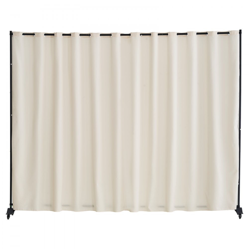 VEVOR Room Divider, Portable Panel Room Divider with Wheels Curtain Divider Stand, Freestanding Room Divider Privacy Screen for Office, Bedroom, Dining Room, Study, Beige