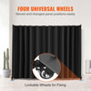 VEVOR Room Divider, Portable Panel Room Divider with Wheels Curtain Divider Stand, Freestanding Room Divider Privacy Screen for Office, Bedroom, Dining Room, Study, Black