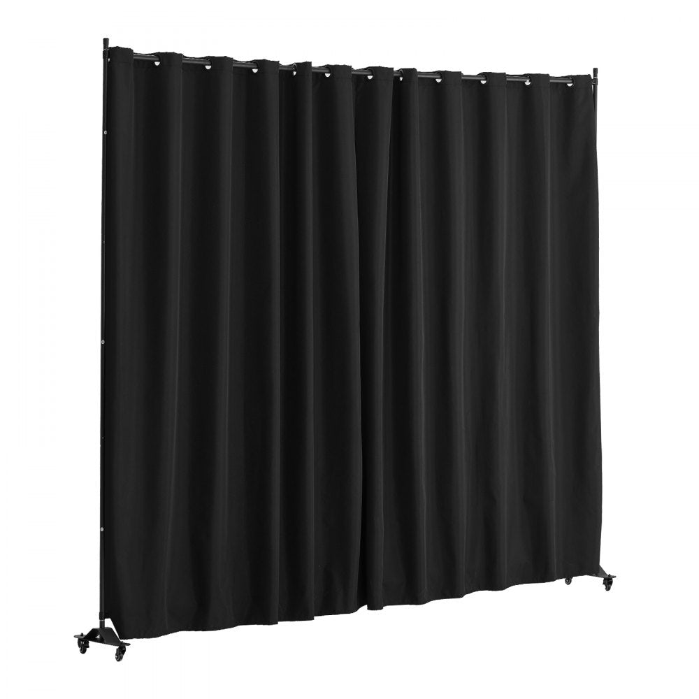 VEVOR Room Divider, Portable Panel Room Divider with Wheels Curtain Divider Stand, Freestanding Room Divider Privacy Screen for Office, Bedroom, Dining Room, Study, Black