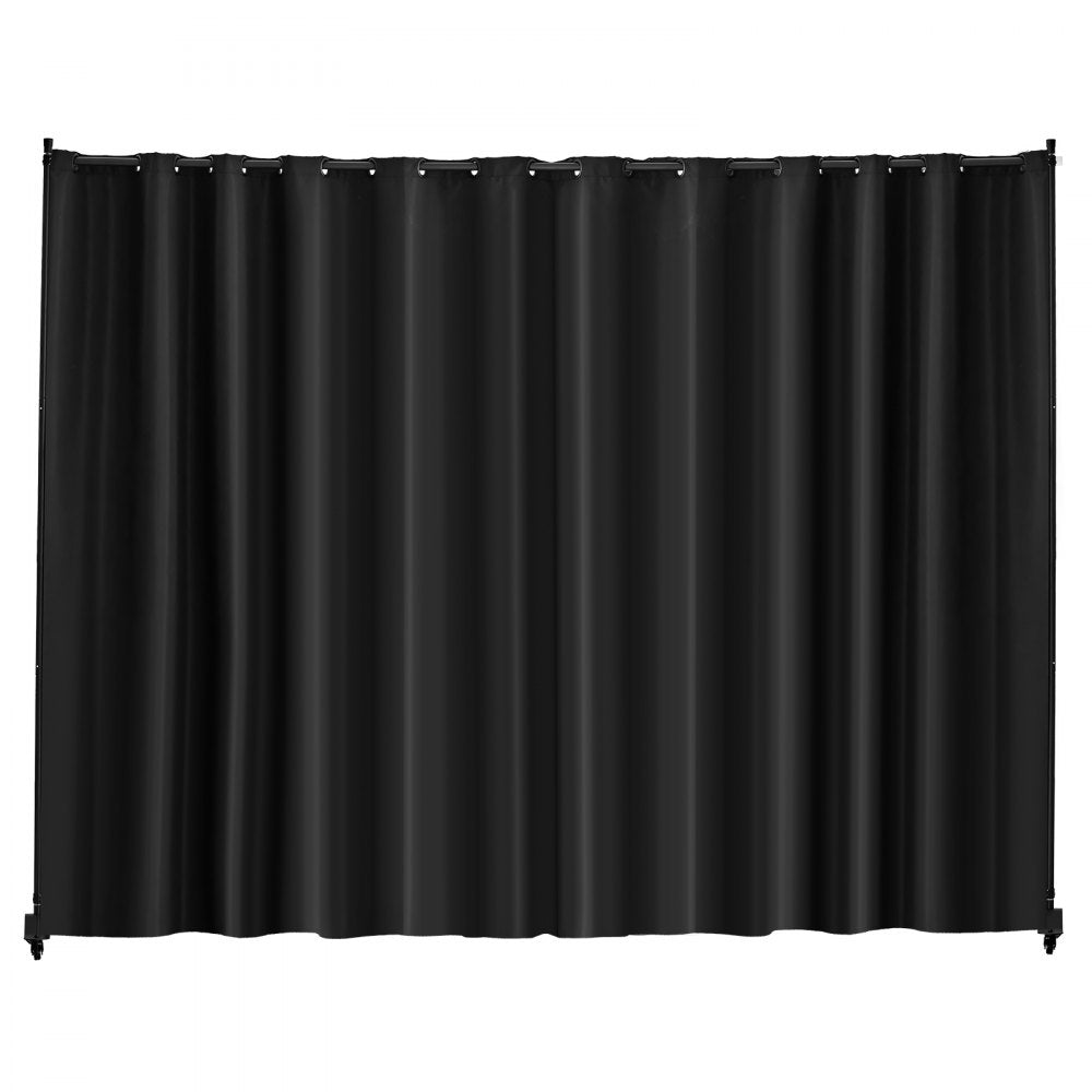 VEVOR Room Divider, Portable Panel Room Divider with Wheels Curtain Divider Stand, Freestanding Room Divider Privacy Screen for Office, Bedroom, Dining Room, Study, Black