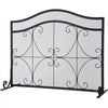 VEVOR Fireplace Screen, 38 x 26.5 Inch,Heavy Duty Iron Freestanding Spark Guard with Support, Metal Mesh Craft, Broom Tong Shovel Poker Included for Fireplace Decoration & Protection, Black