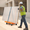 VEVOR Drywall Cart Dolly, 1800 lbs Load Capacity, Steel Panel Dolly with 4 Swivel Casters, Durable & Long-lasting, Panel Truck Cart with Tie-Down Strap for Plywood, Plasterboard, Glass, Orange