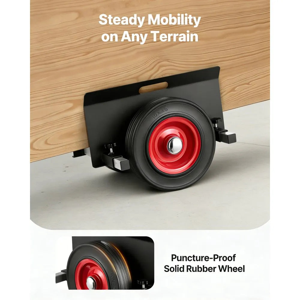 VEVOR Panel Dolly, 1000 lbs Load Capacity, Drywall Mover with 10 Inch Rubber Wheels Fits Different Terrain, Adjustable Clamp Panel Cart for Steel Panels, Mattress, Doors and Drywall Sheet, Black