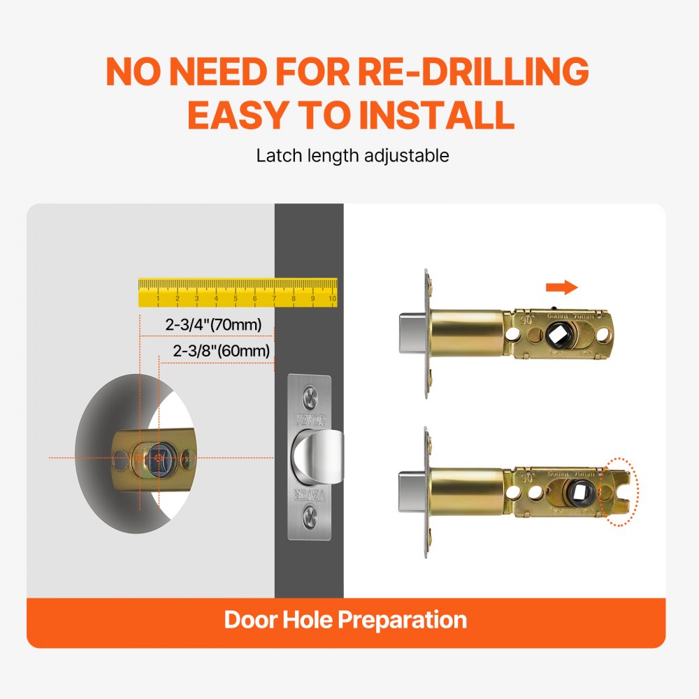 VEVOR Entry Door Locksets with Deadbolt, 5 Pack Satin Nickel Entry Lever and Single Cylinder Deadbolt, Keyed Alike Combo Pack, Fit for 1-3/8" to 1-3/4" Door Thickness, for Entrance and Front Door