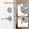 VEVOR Entry Door Locksets with Deadbolt, 5 Pack Satin Nickel Entry Lever and Single Cylinder Deadbolt, Keyed Alike Combo Pack, Fit for 1-3/8" to 1-3/4" Door Thickness, for Entrance and Front Door