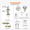 VEVOR Entry Door Locksets with Deadbolt, 5 Pack Satin Nickel Entry Lever and Single Cylinder Deadbolt, Keyed Alike Combo Pack, Fit for 1-3/8" to 1-3/4" Door Thickness, for Entrance and Front Door
