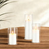 VEVOR Pillar Candles and Glass Vases Set 72 Pcs, Clear Cylinder Hurricane Candle Holders for Wedding Centerpieces, Tall Vase for Table Decor, Wedding Party, Thanksgiving,White (2.56" x 4.7",5.9",7.9")