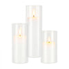 VEVOR Pillar Candles and Glass Vases Set 72 Pcs, Clear Cylinder Hurricane Candle Holders for Wedding Centerpieces, Tall Vase for Table Decor, Wedding Party, Thanksgiving,White (2.56" x 4.7",5.9",7.9")