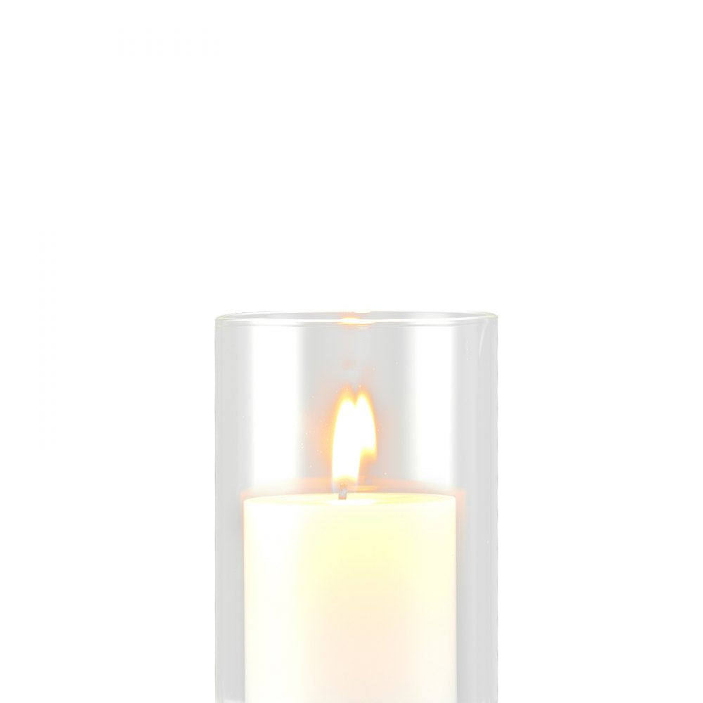 VEVOR Pillar Candles and Glass Vases Set 72 Pcs, Clear Cylinder Hurricane Candle Holders for Wedding Centerpieces, Tall Vase for Table Decor, Wedding Party, Thanksgiving,White (2.56" x 4.7",5.9",7.9")