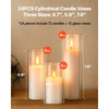 VEVOR Pillar Candles and Glass Vases Set 24 Pcs, Clear Cylinder Hurricane Candle Holders for Wedding Centerpieces, Tall Vase for Table Decor, Wedding Party, Thanksgiving,White (2.56" x 4.7",5.9",7.9")