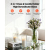 VEVOR Pillar Candles and Glass Vases Set 24 Pcs, Clear Cylinder Hurricane Candle Holders for Wedding Centerpieces, Tall Vase for Table Decor, Wedding Party, Thanksgiving,White (2.56" x 4.7",5.9",7.9")