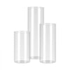 VEVOR Pillar Candles and Glass Vases Set 24 Pcs, Clear Cylinder Hurricane Candle Holders for Wedding Centerpieces, Tall Vase for Table Decor, Wedding Party, Thanksgiving,White (2.56" x 4.7",5.9",7.9")