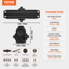 VEVOR Door Closer, Automatic Door Closer Commercial or Residential Use for Door Weights 100 Lbs, Adjustable Size Hydraulic Buffer Door Closers Heavy Duty Cast Aluminum Body, Easy Install, Black
