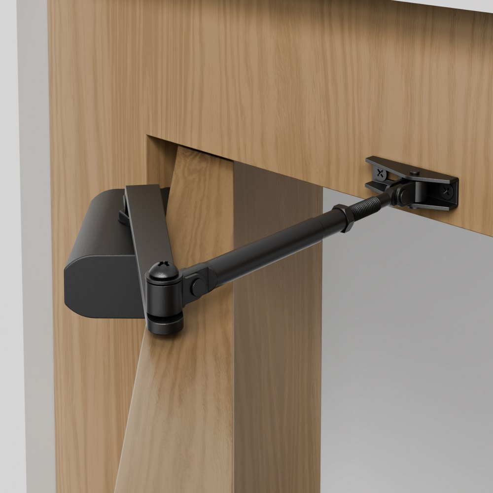VEVOR Door Closer, Automatic Door Closer Commercial or Residential Use for Door Weights 100 Lbs, Adjustable Size Hydraulic Buffer Door Closers Heavy Duty Cast Aluminum Body, Easy Install, Black