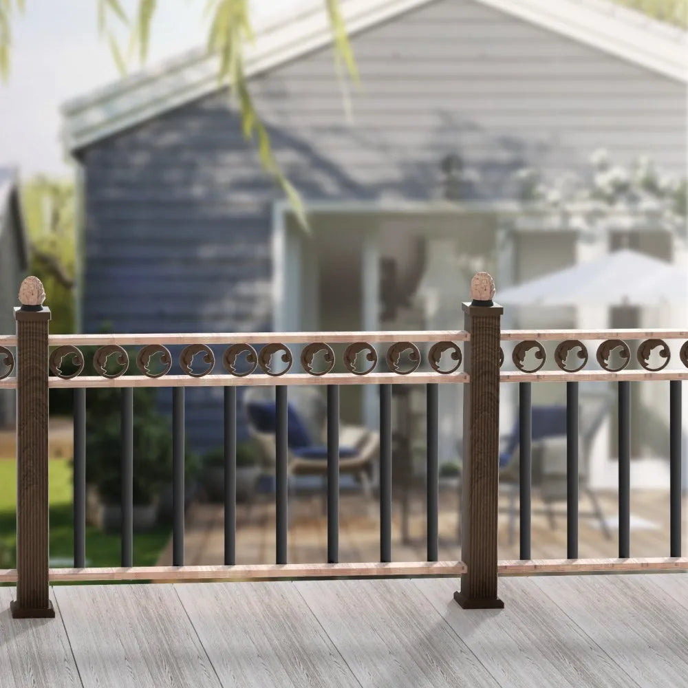 VEVOR Staircase Metal Balusters, 32.28" x 1" x 0.2" Flat Aluminum Alloy Decorative Banister Spindles, 51 Pack Deck Baluster with Screws, Classic Hollow Deck Railing Satin Black Powder Coated for Porch