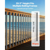 VEVOR 61 Pack Deck Balusters, 29.5 in Galvanized Steel Railing Spindles, Hollow Rectangle Metal Decking Stair Balusters with Pre-Drilled Hole, End Caps, Screws, for Deck, Porch & Stair Railing, Black