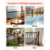 VEVOR 61 Pack Deck Balusters, 36 in Galvanized Steel Railing Spindles, Hollow Rectangle Metal Decking Stair Balusters with Pre-Drilled Hole, End Caps, Screws, for Deck, Porch & Stair Railing, Black