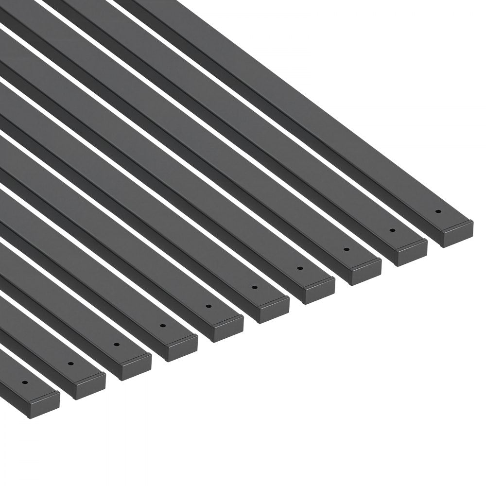 VEVOR 61 Pack Deck Balusters, 36 in Galvanized Steel Railing Spindles, Hollow Rectangle Metal Decking Stair Balusters with Pre-Drilled Hole, End Caps, Screws, for Deck, Porch & Stair Railing, Black