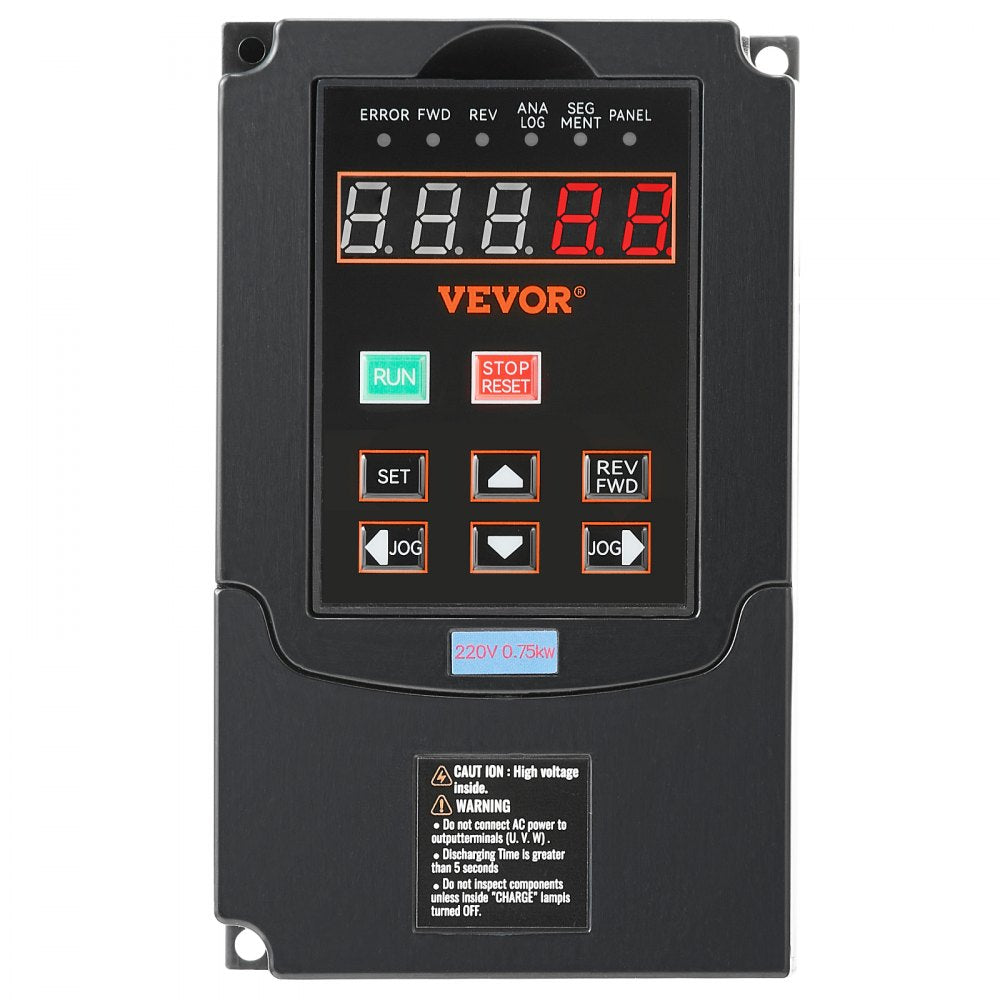 VEVOR VFD 1HP, 0.75KW, 3.5A, 1 or 3 Phase 220V Input to 3 Phase 220V Output Variable Frequency Drive, 40-60Hz Input, 0-400Hz Output VFD for Spindle Motor CNC Speed Control