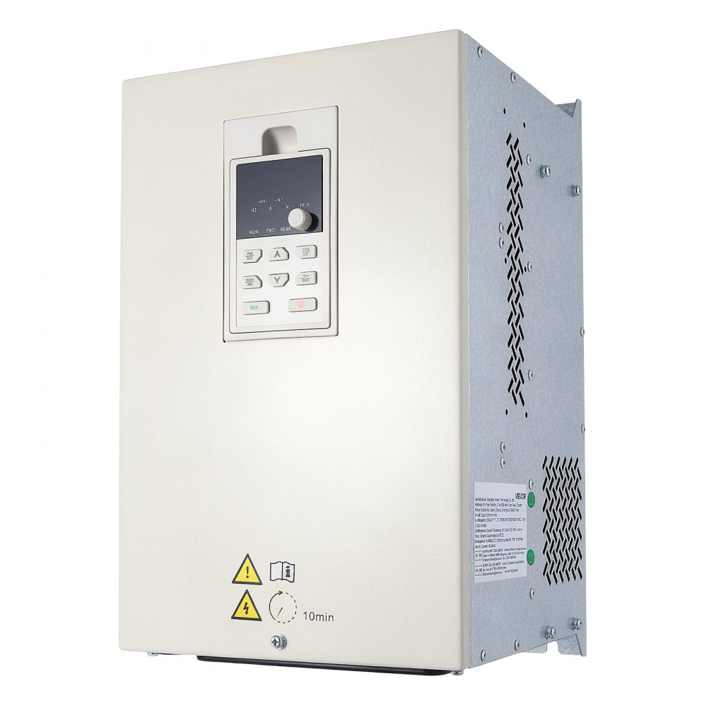 VEVOR 20HP 15KW 68.5A VFD, Single/3-Phase 220V Input to 3-Phase 220V Output, 0–2000Hz Variable Frequency Drive, Built-in PID for Constant Pressure Water Supply, Precision Motor Speed Control