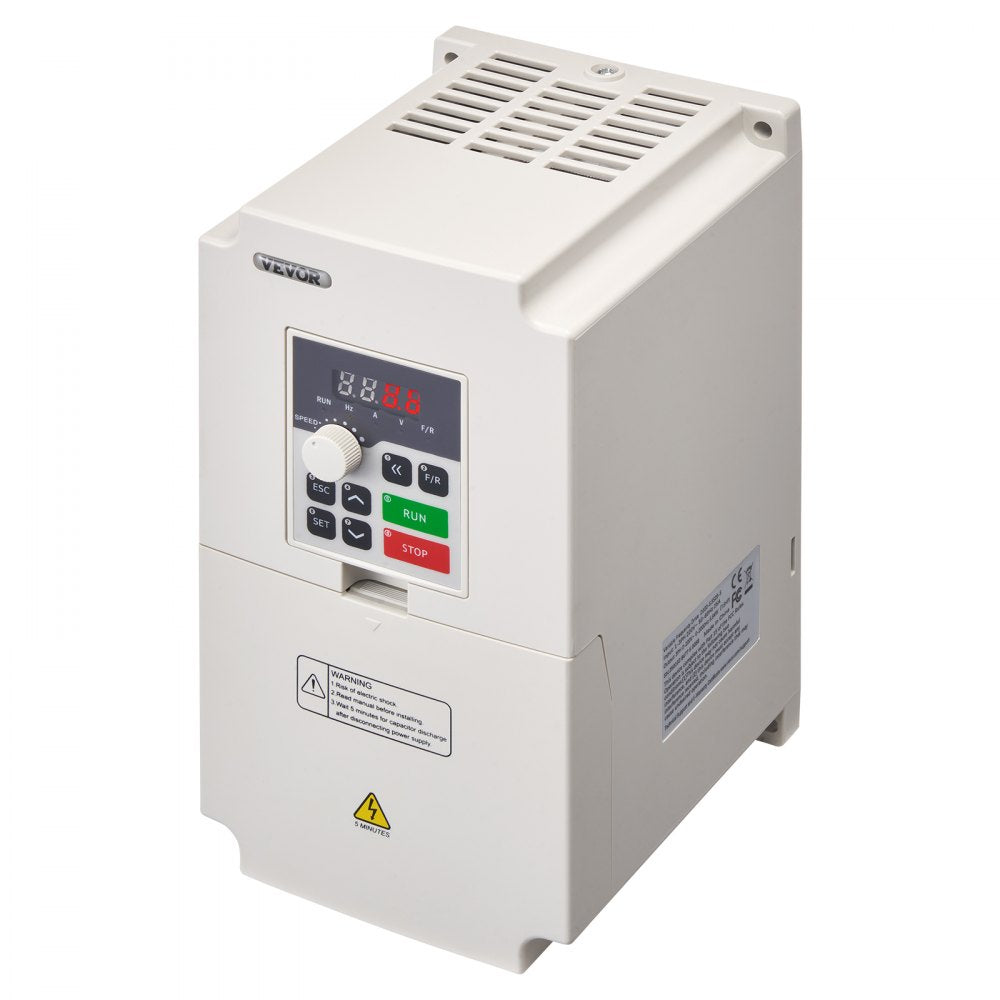 VEVOR Variable Frequency Drive, AC 220V Input 4KW Variable Frequency CNC Drive Inverter Converter, VFD 5.5HP 1 or 3 Phase Input, 3 Phase Output, CNC Motor Inverter Converter for Motor Speed Control