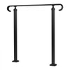 VEVOR Handrails for Outdoor Steps, 2-3 Step Adjustable Height, Carbon Steel Transitional Handrail with Installation Kit, Exterior Hand Railing for Steps, Concrete or Wooden Stairs, Porch, Matte Black
