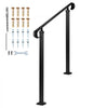 VEVOR Handrails for Outdoor Steps, 2-3 Step Adjustable Height, Carbon Steel Transitional Handrail with Installation Kit, Exterior Hand Railing for Steps, Concrete or Wooden Stairs, Porch, Matte Black