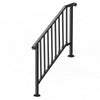 VEVOR Handrails for Outdoor Steps, 3-4 Step Stair Hand Rail Kit, Transitional Iron Railings with Installation Kit, Stair Rails for Seniors, Concrete Steps & Porch & Deck, Black Retro Arch