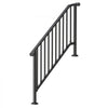 VEVOR Handrails for Outdoor Steps, 5 Step Stair Hand Rail Kit, Transitional Carbon Steel Railings with Installation Kit, Stair Rails for Seniors, Concrete Steps & Porch & Deck, Black Retro Arch