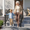 VEVOR Handrails for Outdoor Steps, 2-3 Step 2 Pack Stair Hand Rail Kit, Black Retro Arch Stair Rails for Seniors, Concrete Steps & Porch & Deck, Heavy-Duty Steel Railings with Installation Kit