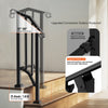 VEVOR Handrails for Outdoor Steps, 1-2 Step Stair Hand Rail Kit, Transitional Carbon Steel Railings with Installation Kit, Stair Rails for Seniors, Concrete Steps & Porch & Deck, Black Retro Arch