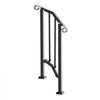 VEVOR Handrails for Outdoor Steps, 1-2 Step Stair Hand Rail Kit, Transitional Carbon Steel Railings with Installation Kit, Stair Rails for Seniors, Concrete Steps & Porch & Deck, Black Retro Arch