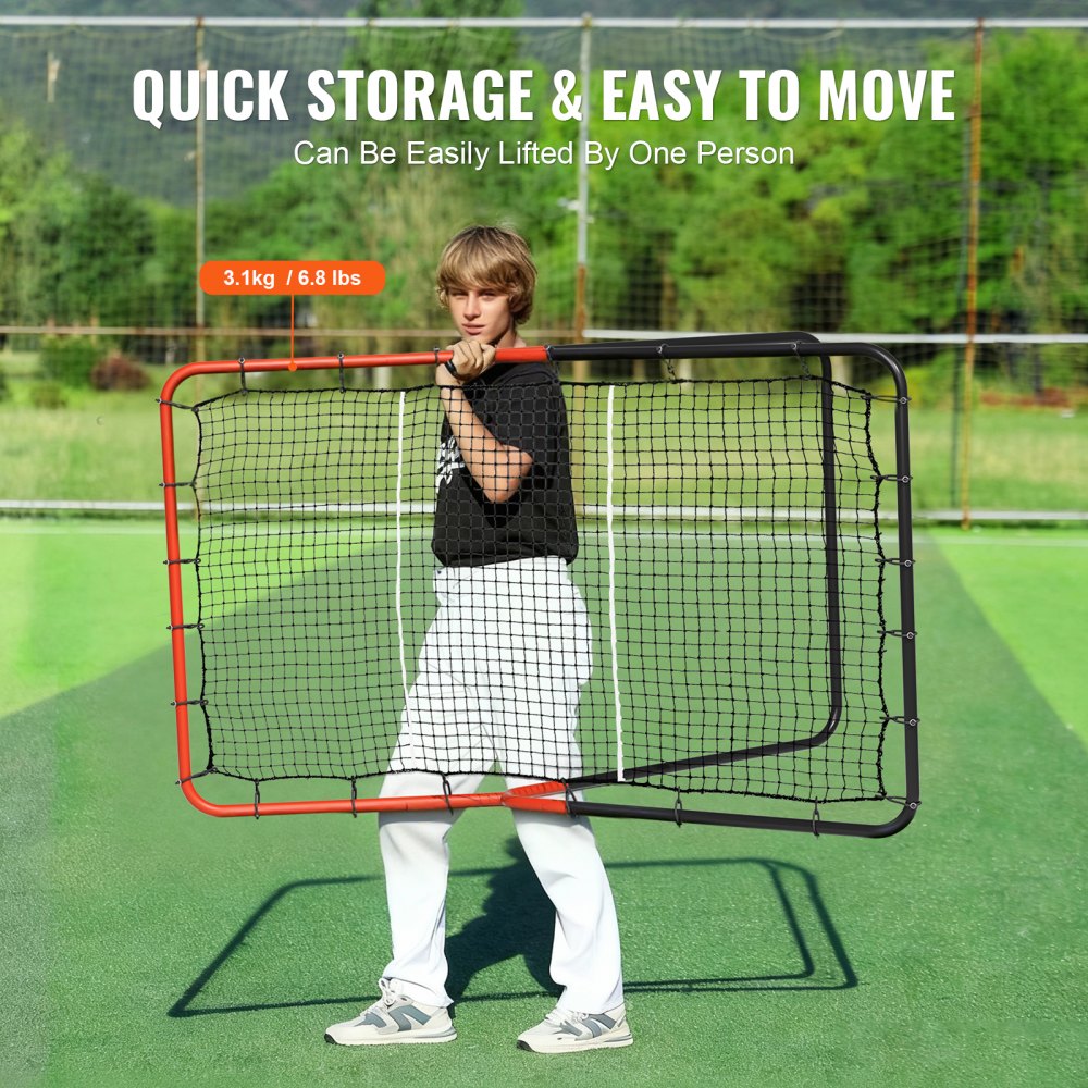 VEVOR Baseball And Softball Rebounder Net, 3 x 4.5 ft PitchBack Baseball Pitching Nest, 3-Way Baseball, Softball Pitchback Net, Fielding Trainer, Bounce Back Net for Fielding/Throwing Practice