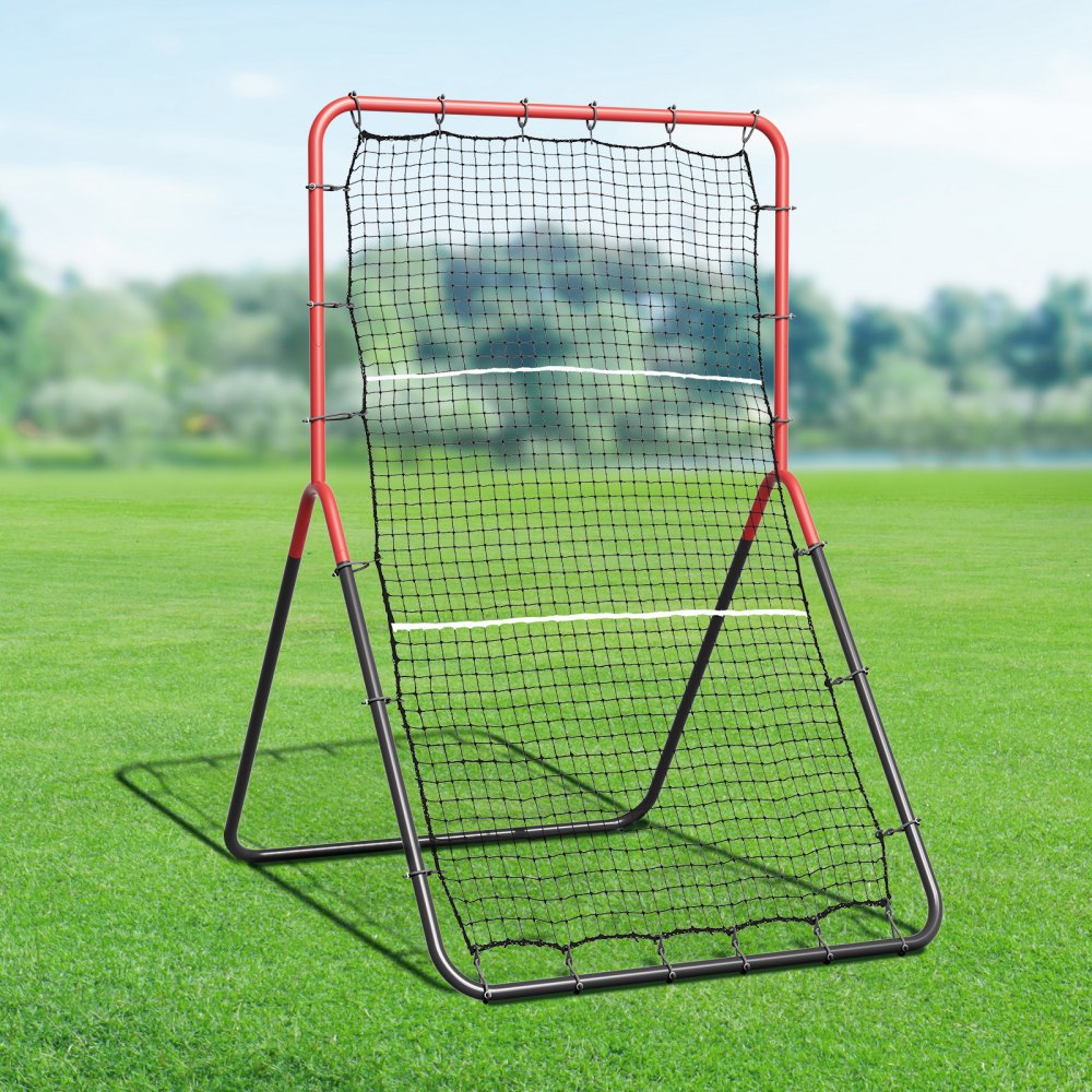 VEVOR Baseball And Softball Rebounder Net, 3 x 4.5 ft PitchBack Baseball Pitching Nest, 3-Way Baseball, Softball Pitchback Net, Fielding Trainer, Bounce Back Net for Fielding/Throwing Practice